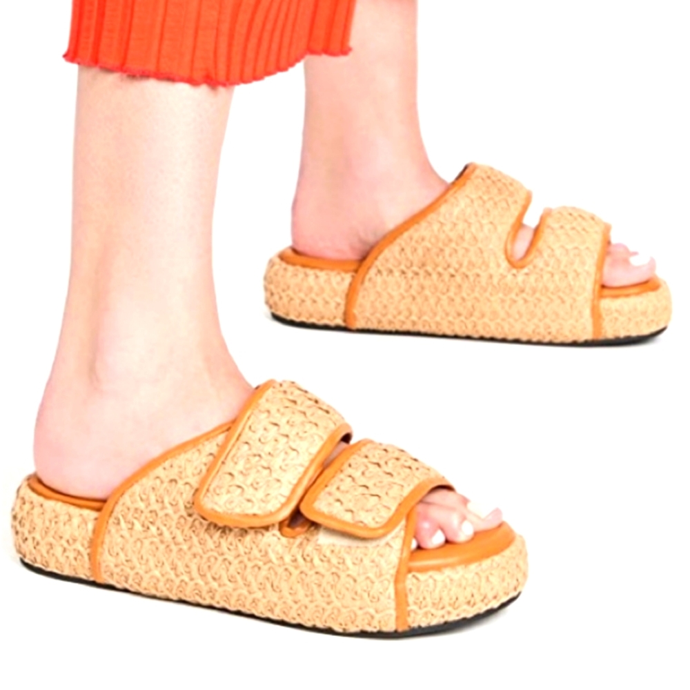 Simon Miller Woven Raffia Vegan Cro Slide Sandals...Size 41/10-11